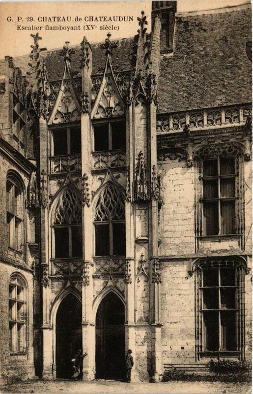 Carte postale ancienne Chateau de Chateaudun-Escalier flamboyant