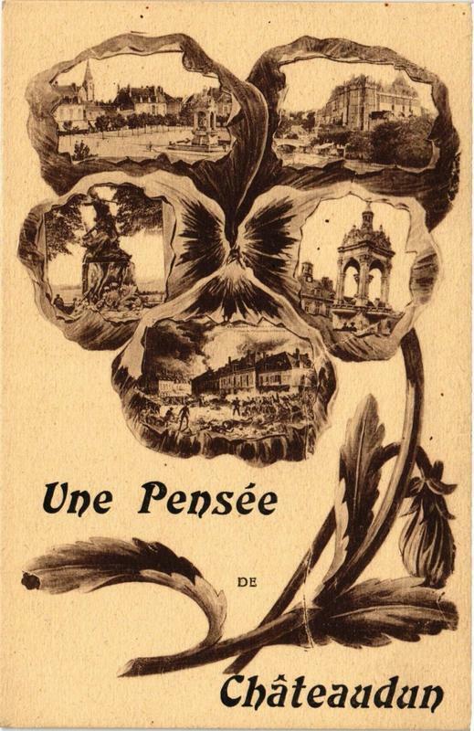 Carte postale ancienne Une Pensée de Chateaudun à Châteaudun