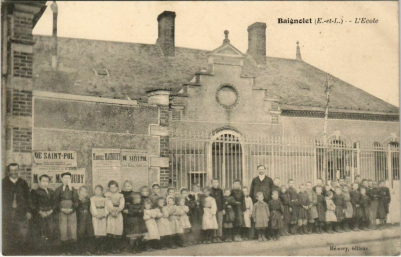 Carte postale ancienne Baignolet Ecole