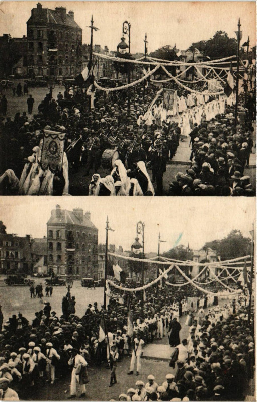 Carte postale ancienne Chartres - Las Fetes Mariales de 1927 - La Procession à Chartres