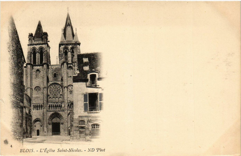 Carte postale ancienne Blois - L'Eglise Saint-Nicolas à Blois