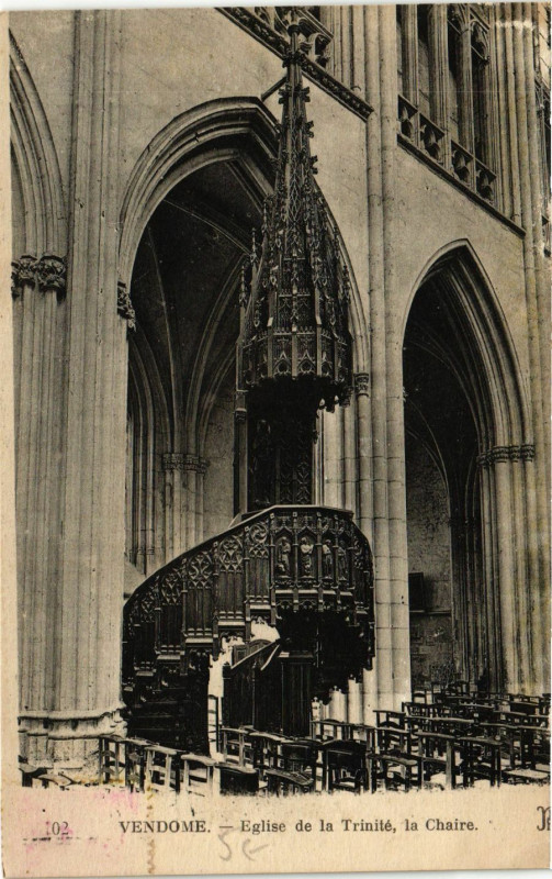 Carte postale ancienne Vendome - Eglise de la Trinite la Chaire à Vendôme