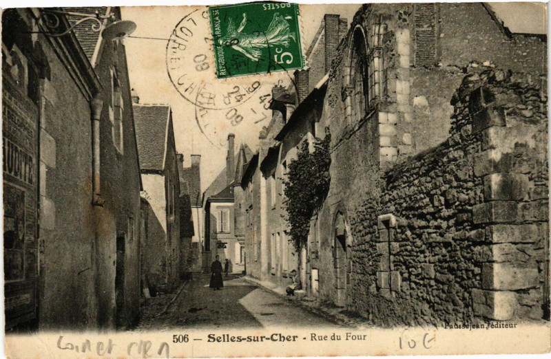 Carte postale ancienne Selles-sur-Cher - Rue du Four à Selles-sur-Cher