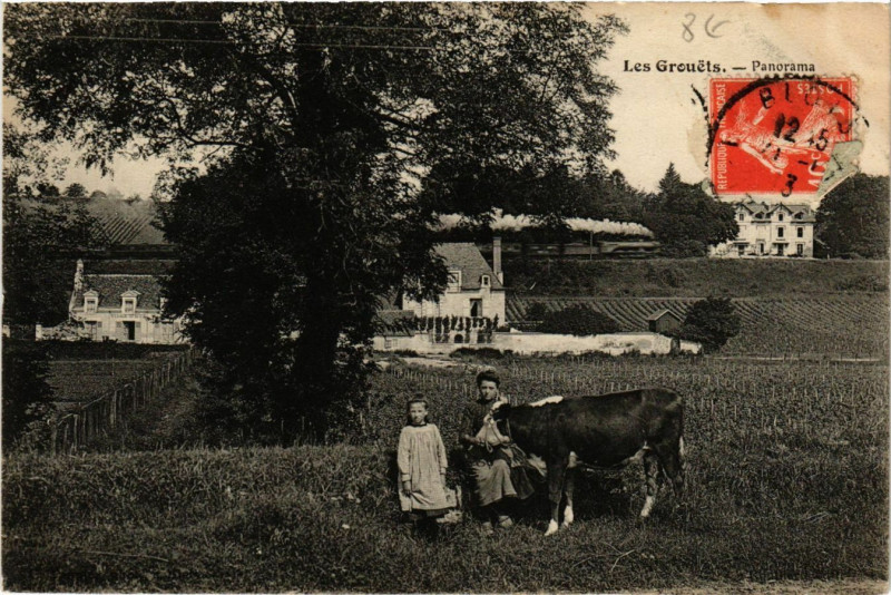 Carte postale ancienne Les Grouets - Panorama