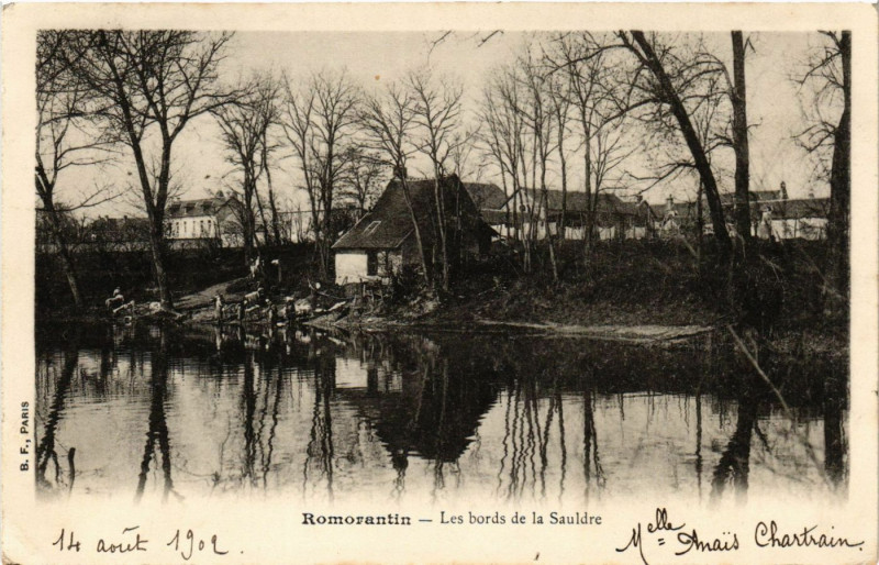 Carte postale ancienne Romorantin - Les bords de la Sauldre