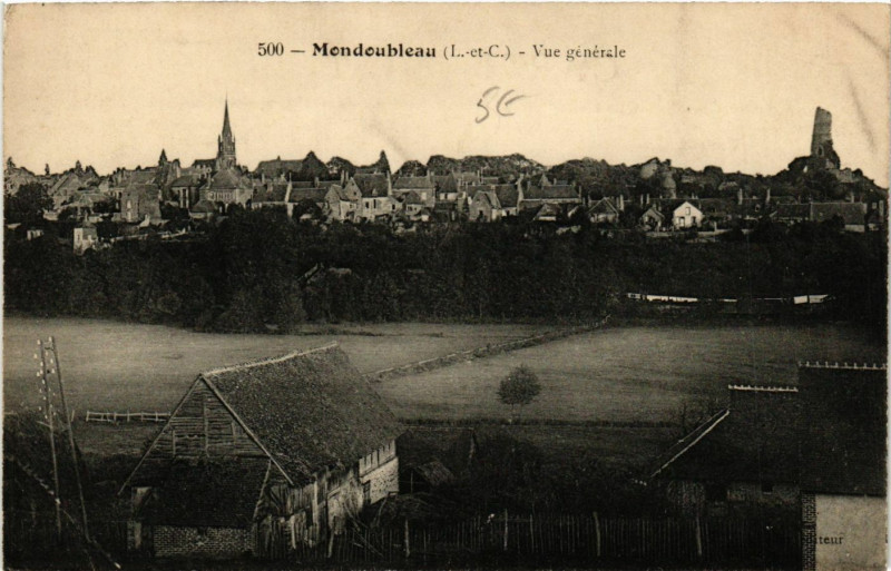 Carte postale ancienne Mondoubleau - Vue generale à Mondoubleau