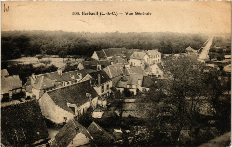 Carte postale ancienne Herbault - Vue Generale à Herbault