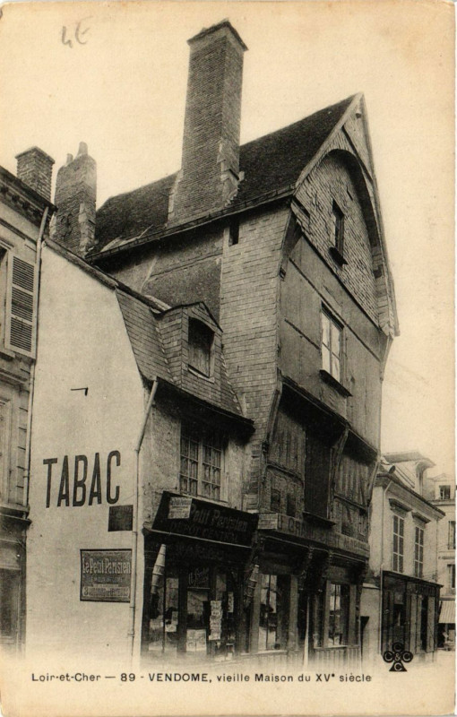 Carte postale ancienne Vendome vieille Maison du Xv siecle à Vendôme