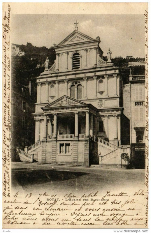 Carte postale ancienne Royat L'Eglise des Baigneurs à Royat