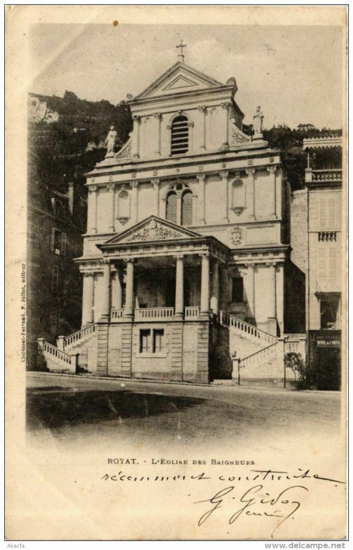 Carte postale ancienne Royat L'Eglise des Baigneurs à Royat