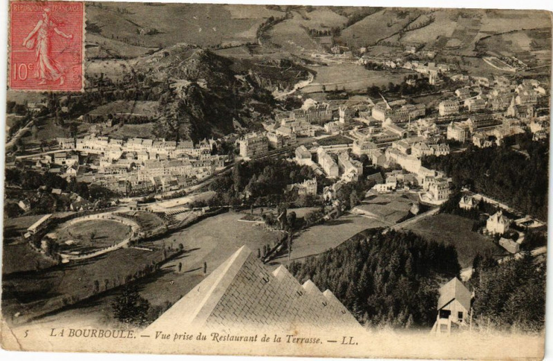 Carte postale ancienne La Bourboule -Vue prise du Restaurant de la Terrasse à La Bourboule