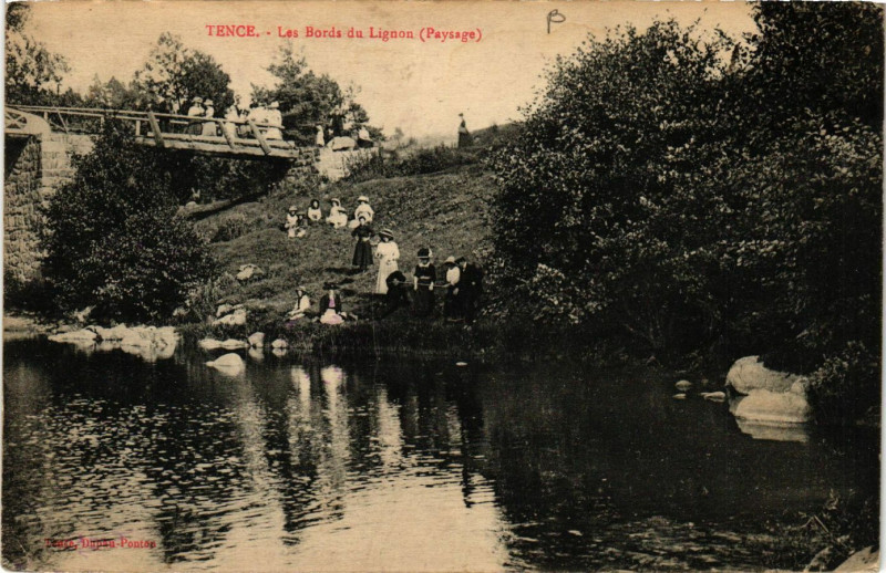 Carte postale ancienne Tence - Les Bords de Lignon (Paysage) à Tence