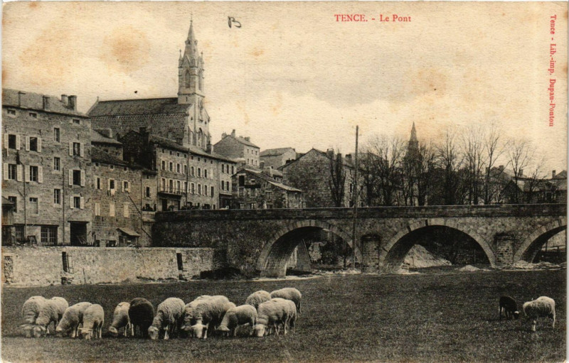 Carte postale ancienne Tence - Le Pont à Tence