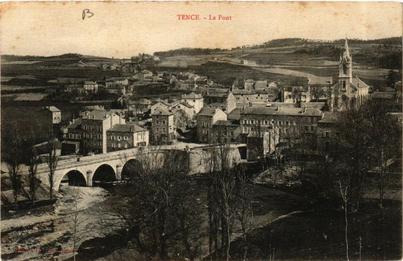 Carte postale ancienne Tence - Le Pont à Tence