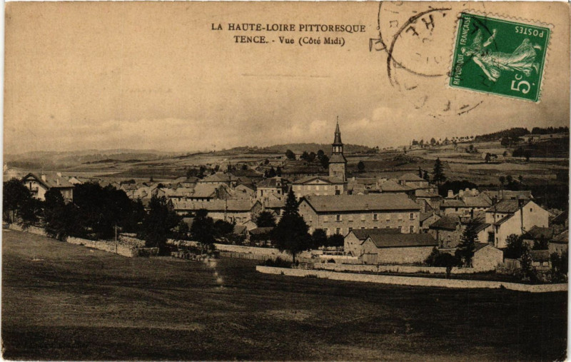Carte postale ancienne Tence - Vue (Cote Midi) à Tence