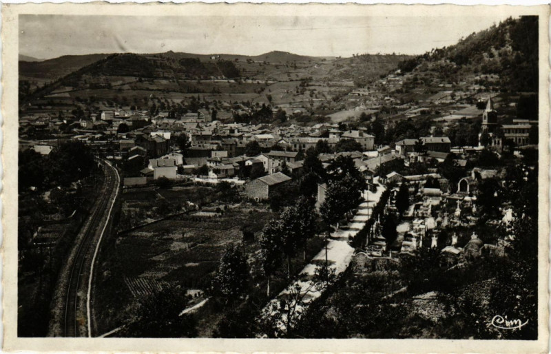 Carte postale ancienne Vorey-sur-Arzon - Alt 560 m - Vue générale à Vorey