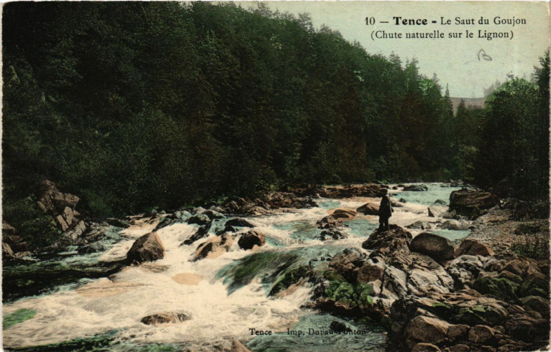 Carte postale ancienne Tence - Le Saut du Goujon (Chute naturelle sur le Lignon) à Tence