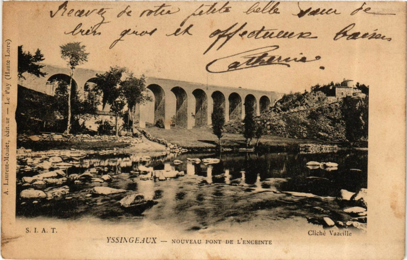 Carte postale ancienne Yssingeaux - Nouveau pont de l'Enceinte à Yssingeaux