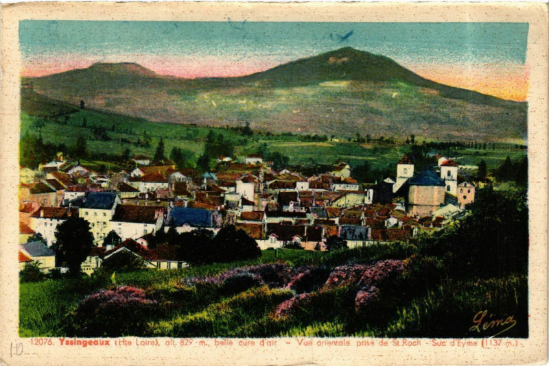 Carte postale ancienne Yssingeaux alt 829 m belle Cure d'air - Vue orientale à Yssingeaux