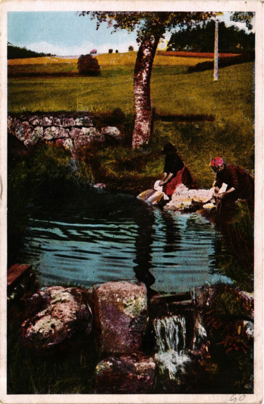 Carte postale ancienne Tence - Chambon-sur-Lignon - Les Lavandieres dans la à Tence