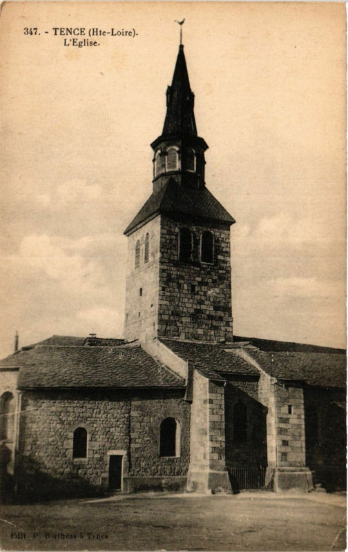 Carte postale ancienne Tence - L'Eglise à Tence