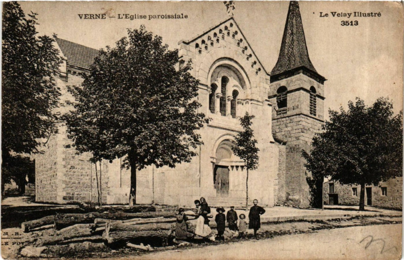 Carte postale ancienne Verne - L'Eglise Paroissiale