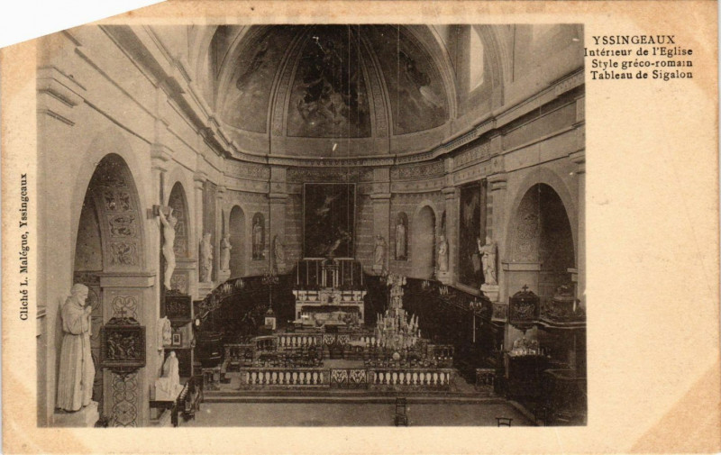 Carte postale ancienne Yssingeaux - Interieur de l'Eglise à Yssingeaux
