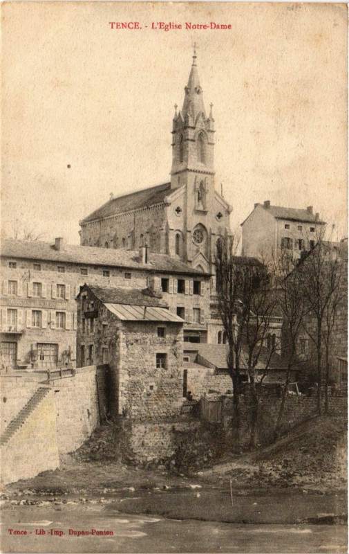 Carte postale ancienne Tence - L'Eglise N.-D. à Tence