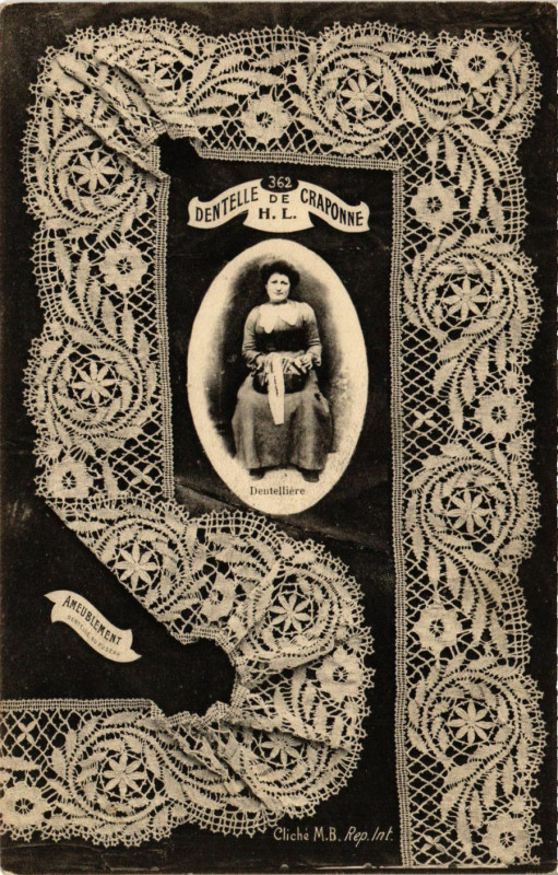 Carte postale ancienne Craponne - Dentelle de Craponne - Dentelliere - Folklore