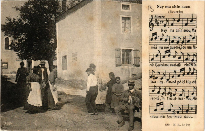 Carte postale ancienne Bourrée - Ney Ma Chin Saou - Folklore