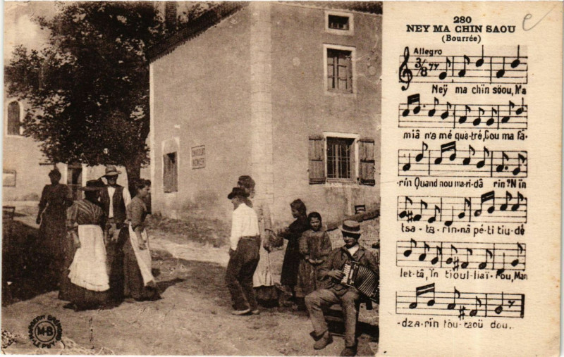 Carte postale ancienne Bourrée - Ney Ma Chin Saou - Folklore