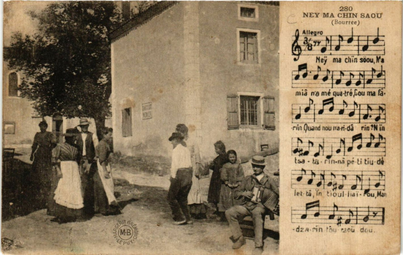 Carte postale ancienne Bourrée - Ney Ma Chin Saou - Folklore