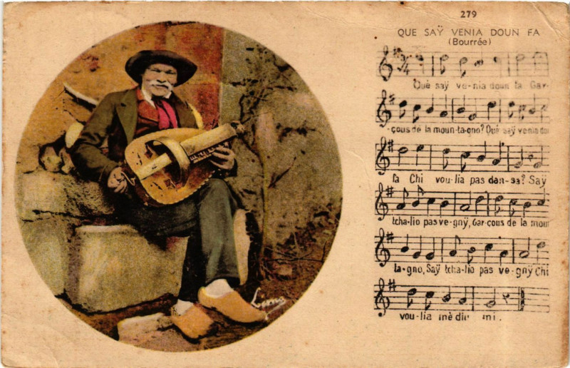 Carte postale ancienne Bourrée - Qué Say Venia Doun Fa - Folklore