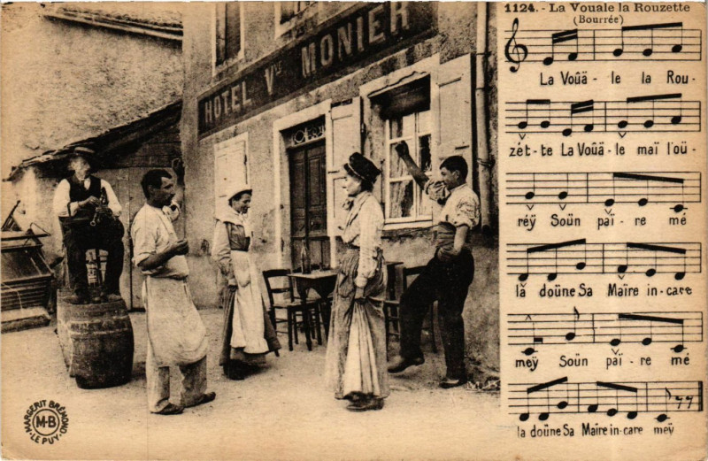 Carte postale ancienne Bourrée - La Vouale la Rouzette - Folklore