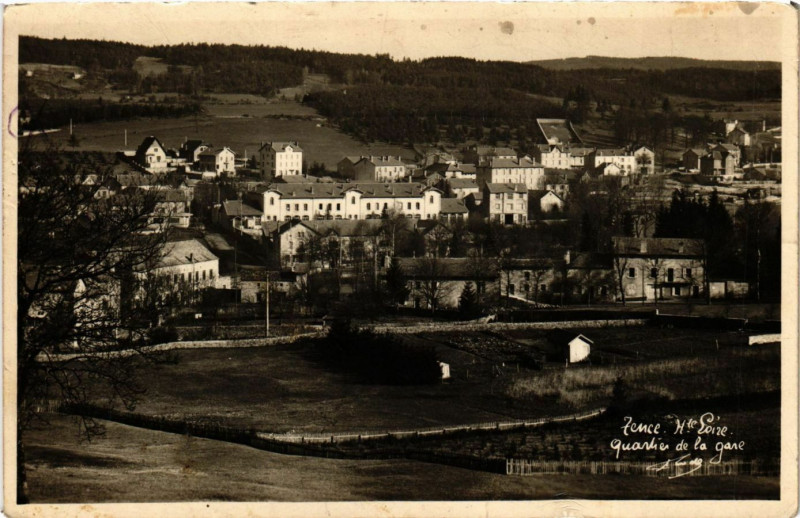 Carte postale ancienne Tence - Quartier da la Gare à Tence