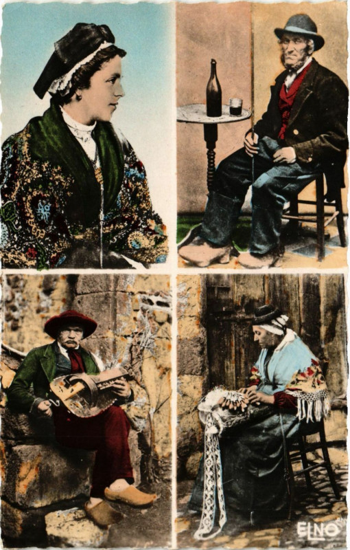 Carte postale ancienne Types de Auvergne et du Velay - Folklore