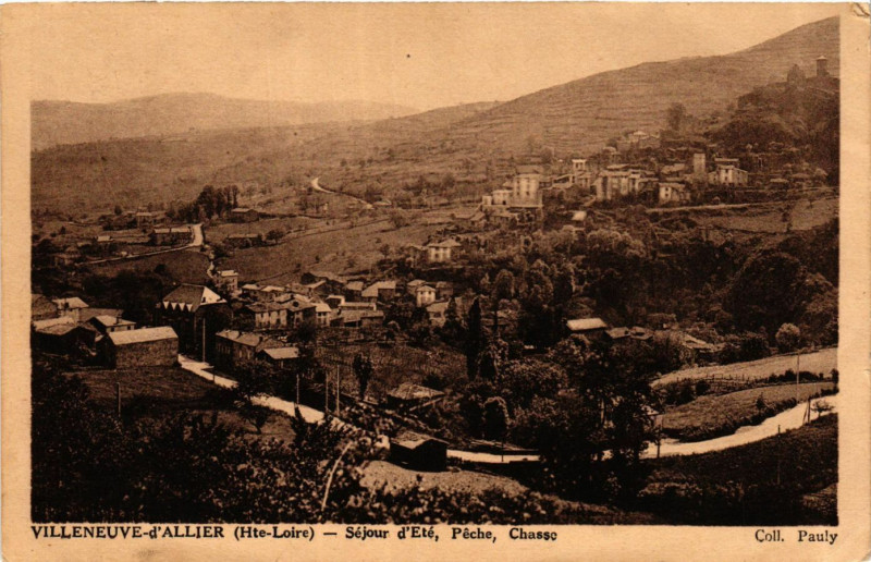 Carte postale ancienne Villeneuve-d'Allier - Vue - Séjour d'Eté - Peche - Chasse à Villeneuve-d'Allier