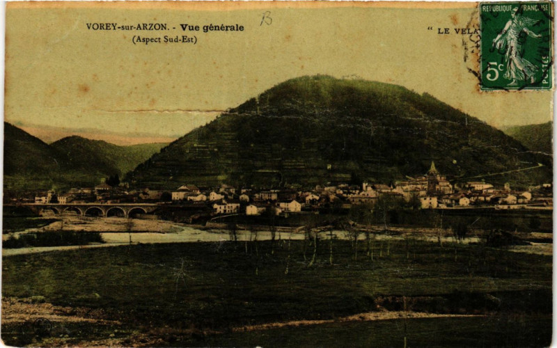 Carte postale ancienne Vorey-sur-Arzon - Vue générale - Aspect Sud-Est à Vorey
