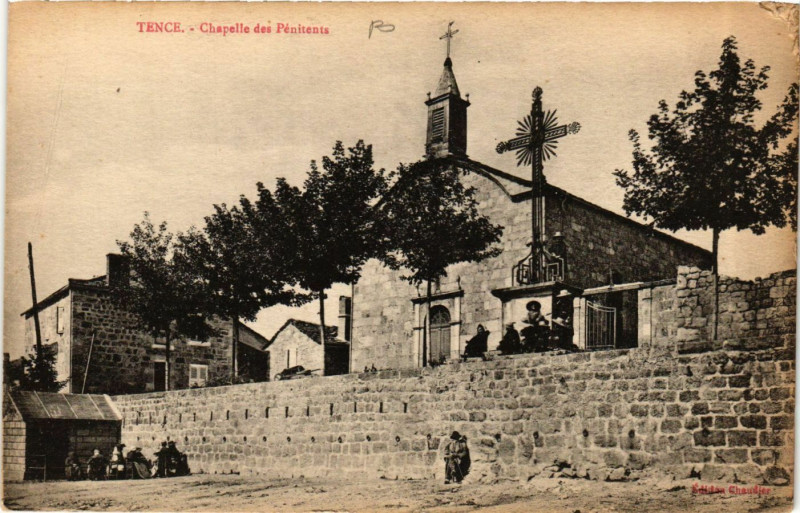 Carte postale ancienne Tence - Chapelle des Penitents à Tence