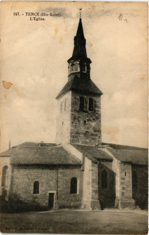 Carte postale ancienne Tence - L'Eglise à Tence