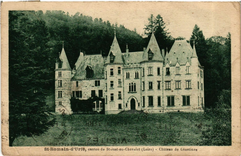 Carte postale ancienne Saint-Romain-d'Urfé - Chateau de Genetines