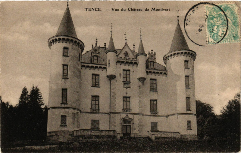 Carte postale ancienne Tence - Vue du Chateau de Montivert à Tence