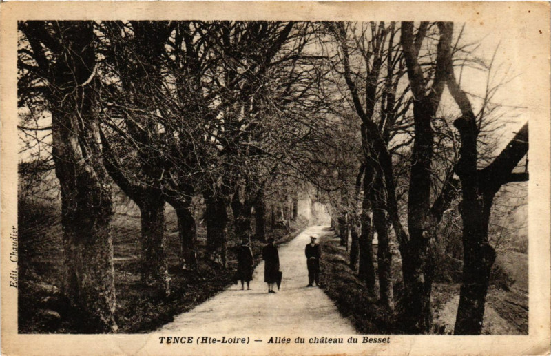 Carte postale ancienne Tence - Allée du chateau du Besset à Tence