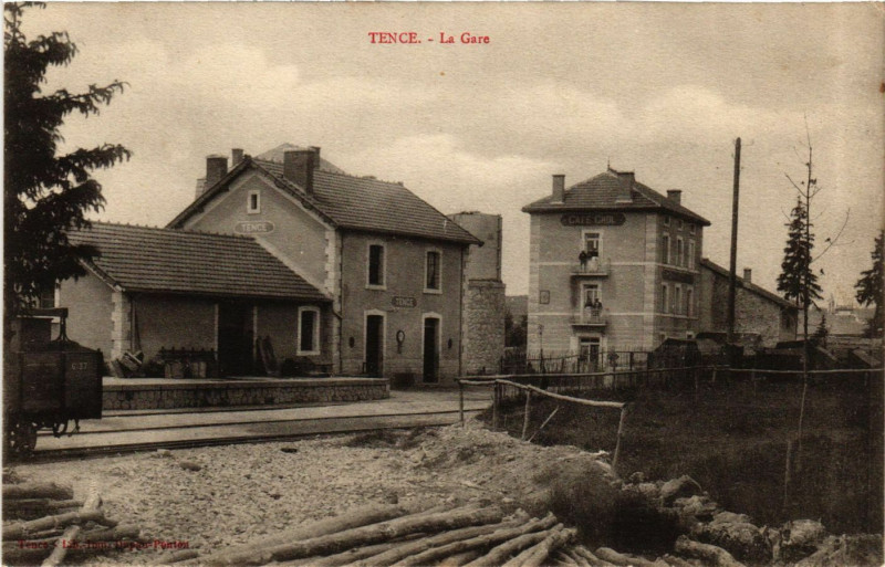 Carte postale ancienne Tence - La Gare à Tence