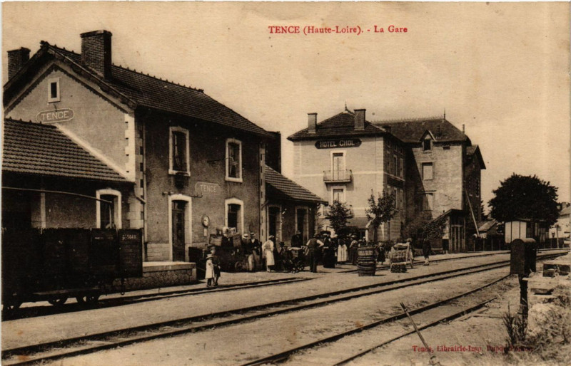 Carte postale ancienne Tence - La Gare à Tence