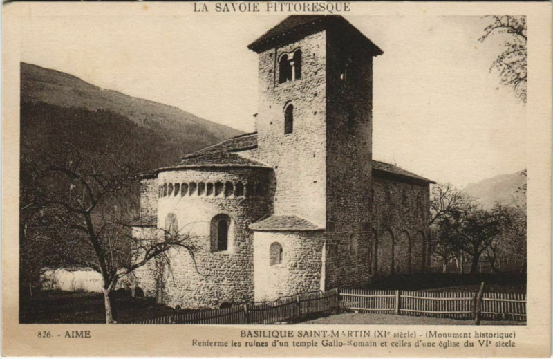 Carte postale ancienne Aime Basilique Saint-Martin