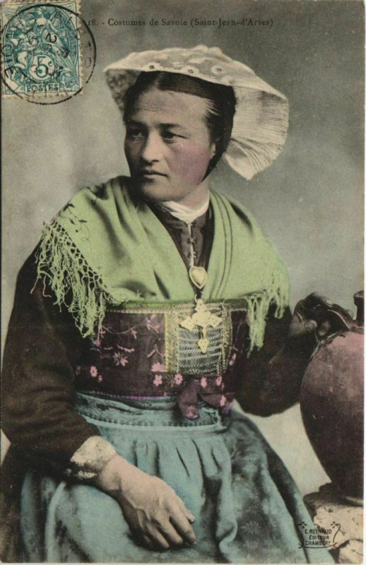 Carte postale ancienne Saint-Jean-d'Arves Costumes de Savoie - Femme - Type à Saint-Jean-d'Arves