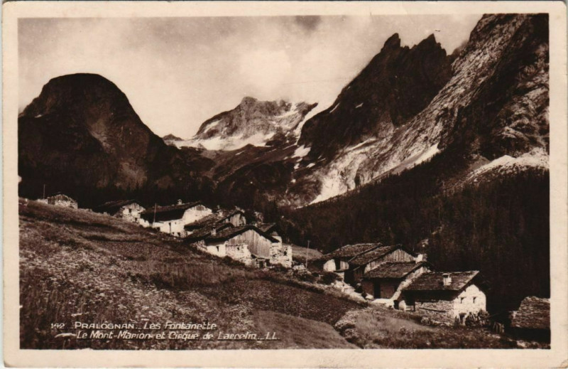Carte postale ancienne Pralognan-la-Vanoise Les Fontanette - Le Mont Marion à Pralognan-la-Vanoise