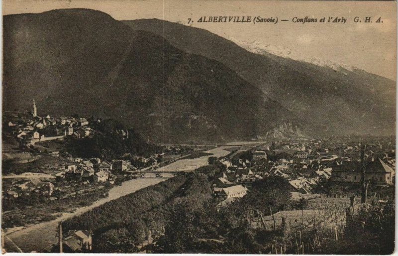 Carte postale ancienne Albertville Conflans et l'Arly à Albertville