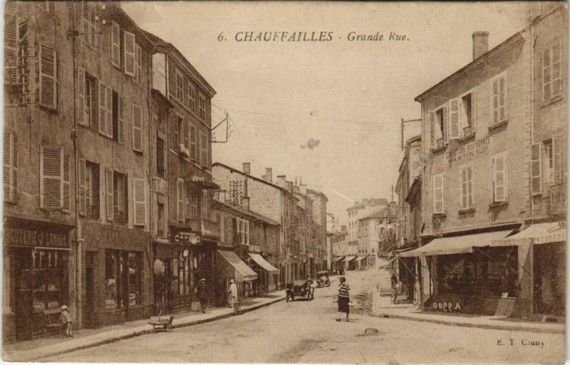 Carte postale ancienne Chauffailles Grande Rue France à Chauffailles